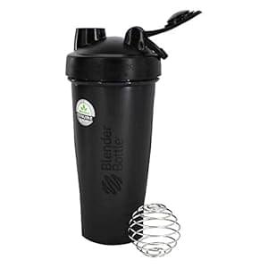BlenderBottle Classic Shaker Bottle Perfect for Protein Shakes and Pre Workout, 28-Ounce, Black