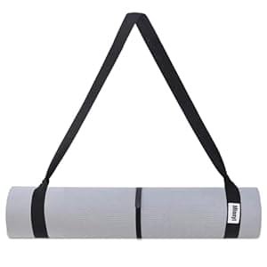 Yoga Mat Strap Carrier with Storage – Adjustable Velcro Tie Straps for Easy Carrying & Secure Holding – Universal Fit for All Mats (Classical Black)