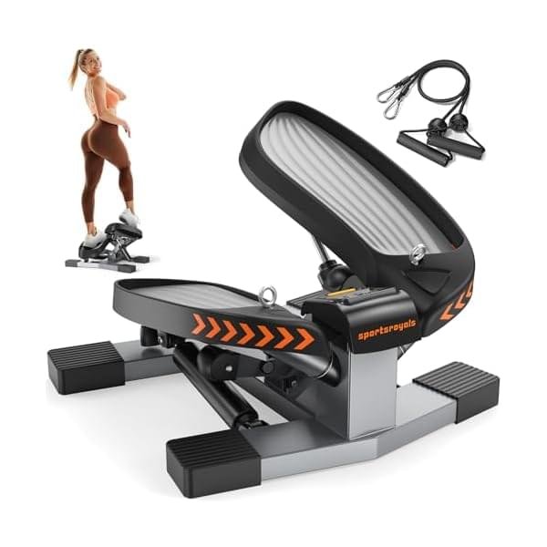 Sportsroyals Stair Stepper for Exercises-Twist/Mini Stepper with Resistance Bands and 330lbs Weight Capacity