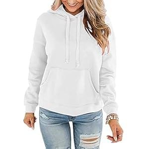 Women Hoodies Pullover Casual Thin Sweatshirts with Pockets Loose Fit Long Sleeve Drawstring Design Hoody Sweatshirt