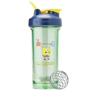 BlenderBottle Spongebob Shaker Bottle Pro Series Perfect for Protein Shakes and Pre Workout, 28-Ounce, Blue, Im Ready!
