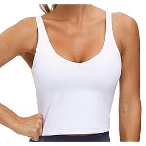 THE GYM PEOPLE Womens’ Sports Bra Longline Wirefree Padded with Medium Support