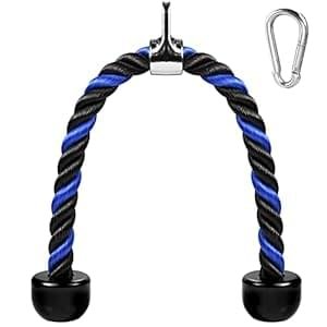 Deluxe Tricep Rope Pull Down Cable, 27 & 36 Inch Rope Length, Easy to Grip & Non-Slip Cable Attachment for Gym Workout Exercise