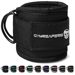 Gymreapers Ankle Straps (Pair) For Cable Machine Kickbacks, Glute Workouts, Lower Body Exercises – Adjustable Leg Straps with Neoprene Padding
