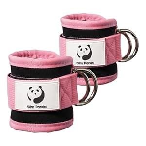 Slim Panda Ankle Strap for Cable Machine,Ankle Cuff for Kickbacks, Booty Hip Abductors,Glute Workouts, Leg Extensions, Curls for Men and Women, Adjustable with Double D-Rings