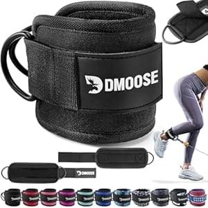 DMoose Fitness Ankle Straps for Cable Machines – One Size Fit with Premium Padding, Glute Kickback Ankle Strap for Women & Men, Cable Attachments for Gym, Booty Workouts, Leg Extension & Hip Abductors