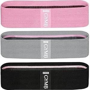 Gymb Premium Resistance Bands for Working Out – Exercise Bands to Workout Glutes, Thighs & Legs – Non Slip Cloth Booty Bands for Gym & Home Fitness, Yoga, Strength & Pilates for Men/Women – 3 Levels