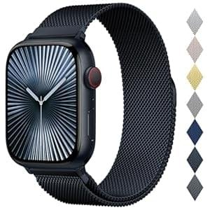 Stainless Steel Milanese Loop Compatible with Apple Watch Band 46mm 42mm 44mm 45mm 49mm 38mm 40mm 41mm men and women, Mesh Loop Magnetic Clasp Replacement for iWatch Bands Ultra Series 10 9 8 7 SE 6 5 4 3 2 1